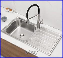 1.0 New Stainless Steel Kitchen Sink Big Bowl Inset Reversible Drainer