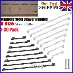 1-30 Pack Kitchen Door Handles Cabinet Stainless Steel Cupboard T Bar Handle UK