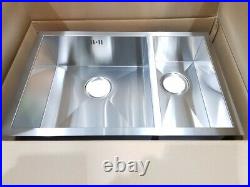 1.5 Bowl Handmade Stainless Steel Undermount Kitchen Sink 670x440 SUS304