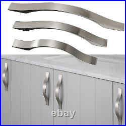 1-50 Modern Stainless Steel Kitchen Cabinet Handles Drawer Pulls Brushed Nickel
