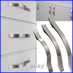 1-50 Modern Stainless Steel Kitchen Cabinet Handles Drawer Pulls Brushed Nickel