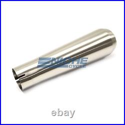 13 Big Mouth Stainless Steel Muffler with Bracket Reverse Cone Brushed 2.5