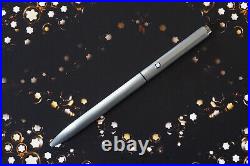 1970's MONTBLANC Slimline 2 colors Ballpoint Brushed Stainless Steel Perfect