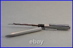 1970's MONTBLANC Slimline 2 colors Ballpoint Brushed Stainless Steel Perfect