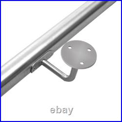 1M-4M Brushed Stainless Steel Banister Stair Handrail Pre-Assembled Round Rail