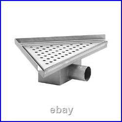 262mm Brushed Stainless Steel Corner Shower Drain Grate