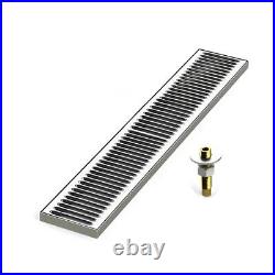 30 x 5 Drip Tray with Center Drain Surface Mount -Brushed Stainless Steel