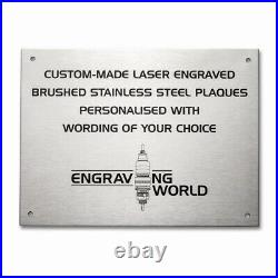 594mm x 420mm Brushed Stainless Steel Personalised Laser Engraving Plaque Sign