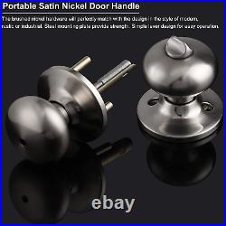 6 X Privacy Door Knobset Stainless Steel Keyless Door Knobs Lock Set Handles Bru