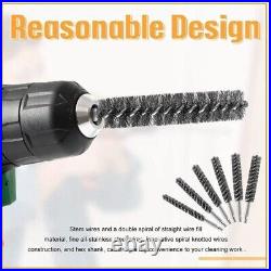 6x Wire Brush Cleaning Set Remove Rust Metal Clean Handle Drill Bit Tool Set UK