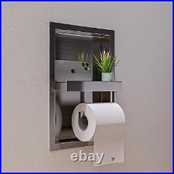 AlFI brand Bathroom Shelving/Toilet Paper Holder, Brushed Stainless Steel