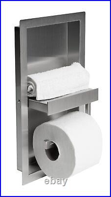 AlFI brand Bathroom Shelving/Toilet Paper Holder, Brushed Stainless Steel