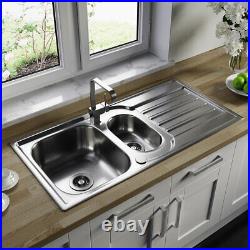 Astini Cagliari 1.5 Bowl Brushed Stainless Steel Kitchen Sink & Waste