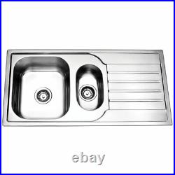 Astini Cagliari 1.5 Bowl Brushed Stainless Steel Kitchen Sink & Waste