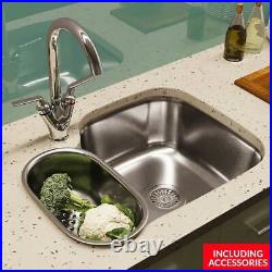 Astini Renzo 1.5 Bowl Brushed Stainless Steel Kitchen Sink Waste & Colander LHSB