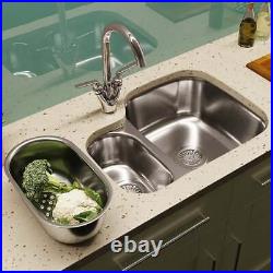 Astini Renzo 1.5 Bowl Brushed Stainless Steel Kitchen Sink Waste & Colander LHSB