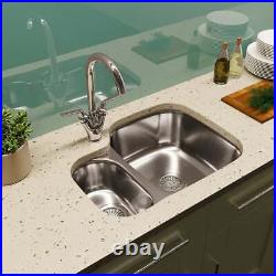 Astini Renzo 1.5 Bowl Brushed Stainless Steel Kitchen Sink Waste & Colander LHSB