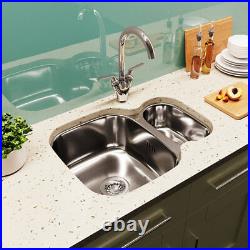 Astini Renzo 1.5 Bowl Brushed Stainless Steel Undermount Kitchen Sink & Waste