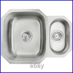 Astini Renzo 1.5 Bowl Brushed Stainless Steel Undermount Kitchen Sink & Waste