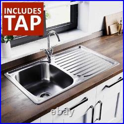 Astini Velia 1.0 Bowl Brushed Stainless Steel Kitchen Sink & Saturn B6008BS Tap