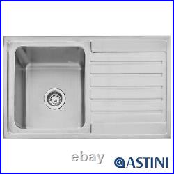 Astini Vicenza 1.0 Bowl Brushed Stainless Steel Kitchen Sink & 5EBS Tap