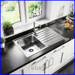 Astini Vicenza 1.0 Bowl Brushed Stainless Steel Kitchen Sink & Waste AS5347