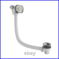 Bath Filler with Click Clack Waste Crosswater PRO0355V Brushed Stainless Steel