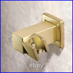 Bathroom Thermostatic Set Brushed Gold 12 Stainless Steel Ultra Thin Showerhead