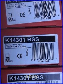 Box Of 10 MK Edge K14301 BSS Dimmer Light Switches 1G Single 2 Way