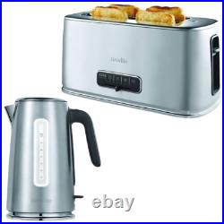 Breville Edge Kettle & 4 Slice Toaster Kitchen Set (Brushed Stainless Steel)