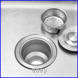 Brushed Double Bowl Inset Kitchen Sink Stainless Steel withSoundproof Pad + Waste