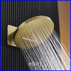 Brushed Gold Finish Stainless Steel Wall Mount Concealed Rain Round Shower Head