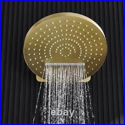 Brushed Gold Finish Stainless Steel Wall Mount Concealed Rain Round Shower Head