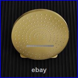 Brushed Gold Finish Stainless Steel Wall Mount Concealed Rain Round Shower Head