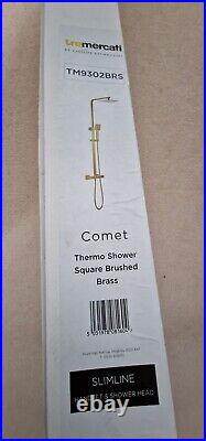 Brushed Gold Shower Set Stainless Steel Head With Hnadshower Mixer System Tap