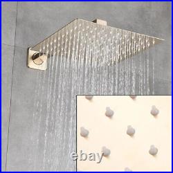 Brushed Gold Shower System Concealed Shower Set Mixer 2-Function Rainfall Taps