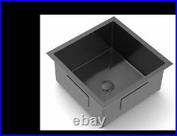 Brushed Gunmetal stainless steel 304 kitchen sink R10 trough pantry 280 mm deep