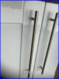 Brushed Nickel Stainless Steel T Bar Kitchen Unit Door Handles 350mm Long