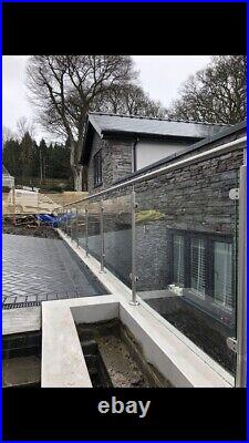 Brushed Stainless Steel 1100 Mm Balustrade Posts & Toughened 10MM Glass Panels