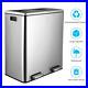 Brushed Stainless Steel 60L/16Gallon Rectangular Hands-Free Dual Compartment Rec