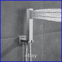 Brushed Stainless Steel 8 Shower Head Hand Sprayer 3 Ways Thermostatic Valve