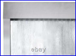 Brushed Stainless Steel Glass Water Wall The Big One Indoor Outdoor H213cm