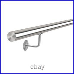 Brushed Stainless Steel Handrail Stair Rail Grab Handle Wall Balustrade Banister