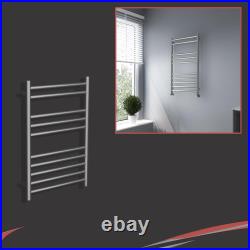 Brushed Stainless Steel Heated Towel Rail Ladder Bathroom Radiators (8 Sizes)