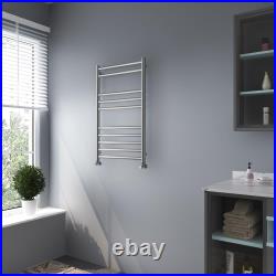 Brushed Stainless Steel Heated Towel Rail Ladder Bathroom Radiators (8 Sizes)