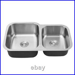 Brushed Stainless Steel Kitchen Sink Undermount Bowls Right Left Hand Drainer UK