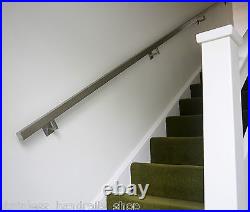 Brushed Steel Handrail Pre-Assembled Stainless Square Metal Stair Banister