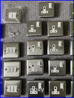 Brushed Steel Switches & Sockets