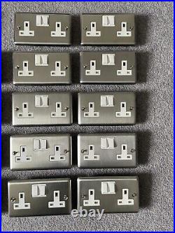 Brushed Steel Switches & Sockets