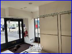 Brushed stainless steel Shop fitting clothes rails system ex Jaeger shop
